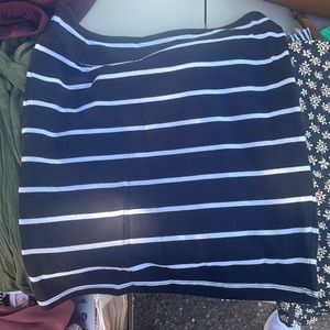 Black and white cotton pencil skirt